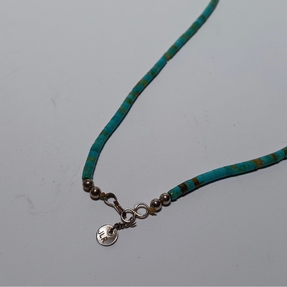 JLR Janice Lee Ripley Green Turquoise Necklace 24 inch long sterling clasp - Picture 3 of 4